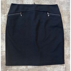 Laundry by Shelli Segal Black Pencil Skirt Size 6 Zipper Pockets Professional